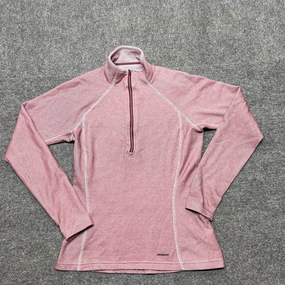 Patagonia Pullover Womens Small Pink 1/4 Zip Mock Neck Athletic Hiking Top